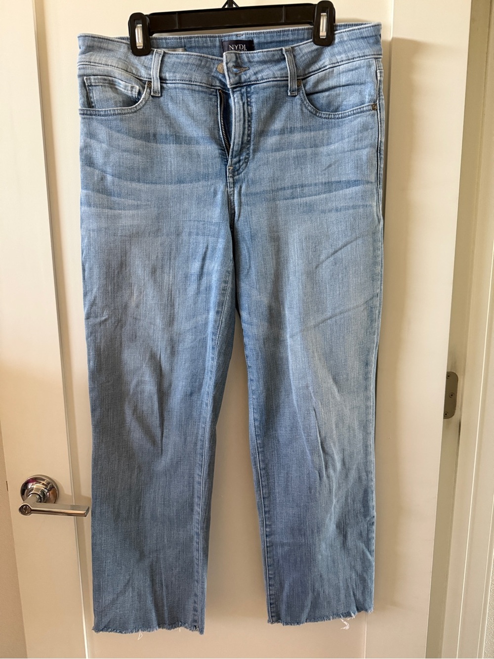 Light Wash Straight-Leg Cropped Jeans, Size 10 by NYDJ